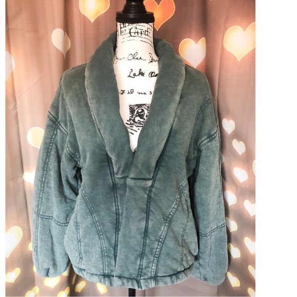 Jacket coat mineral wash blue womens - Picture 9 of 9